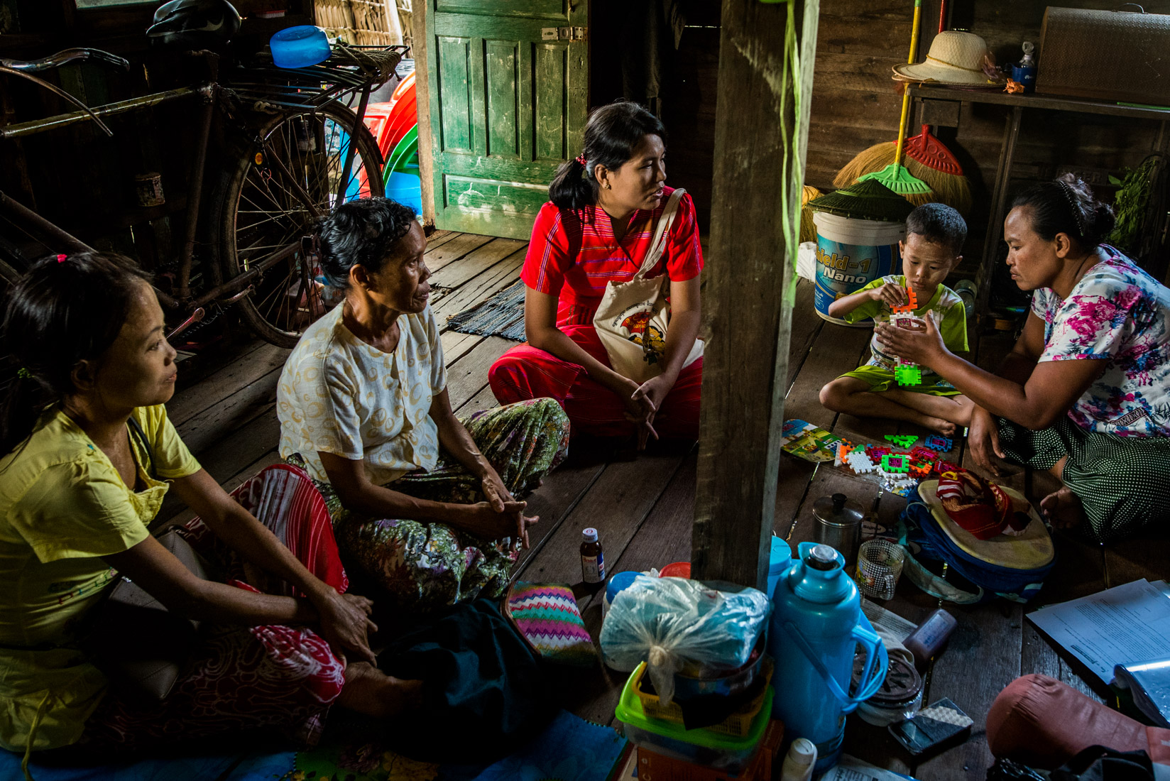 Home visit to foster care family, Dala Township, Yangon