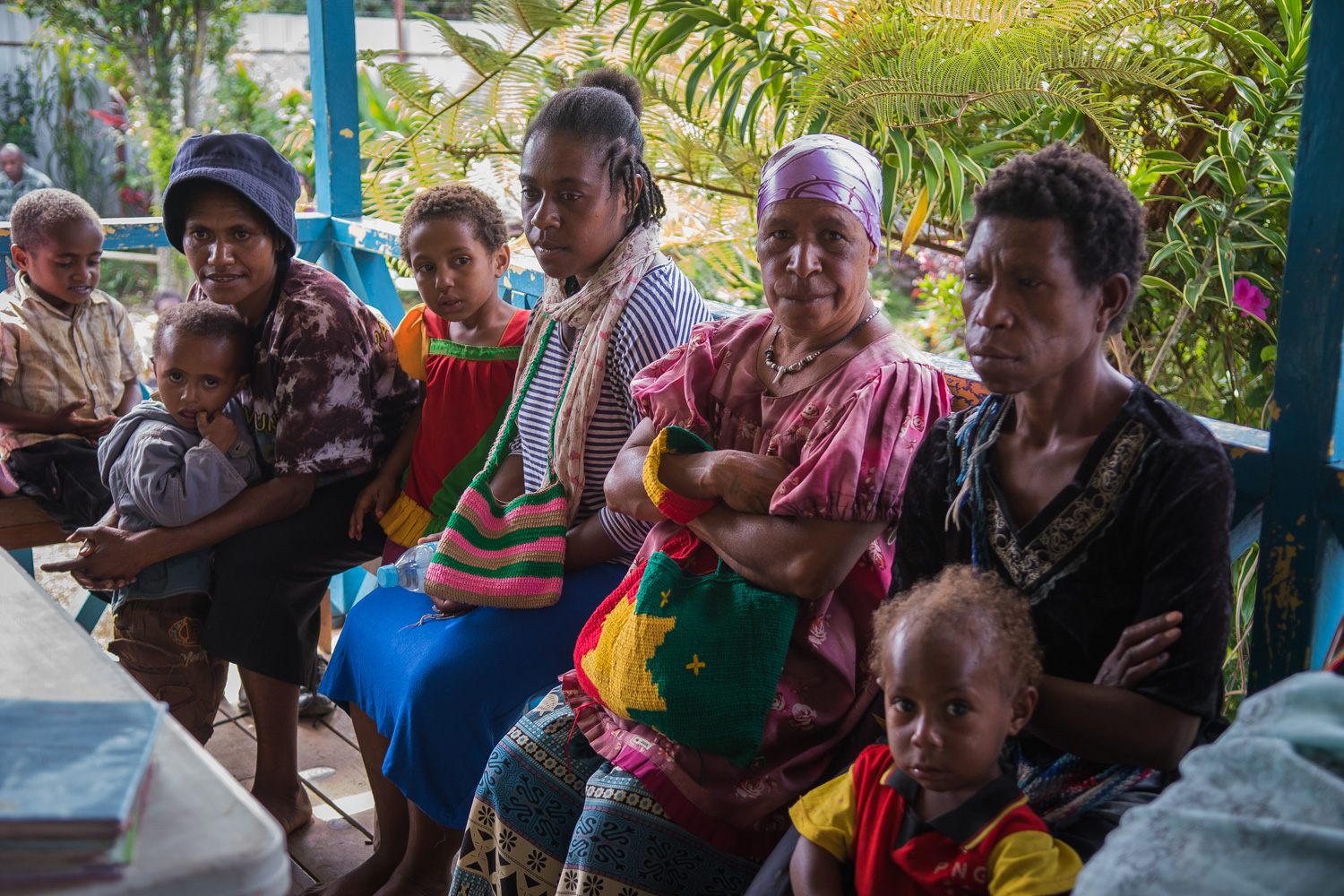 Susu Mama’s clinic in Goroka. Children waiting to receive immunization. About 33% of all hospital deaths of children under 5 years old can be linked, either directly or indirectly, to malnutrition.